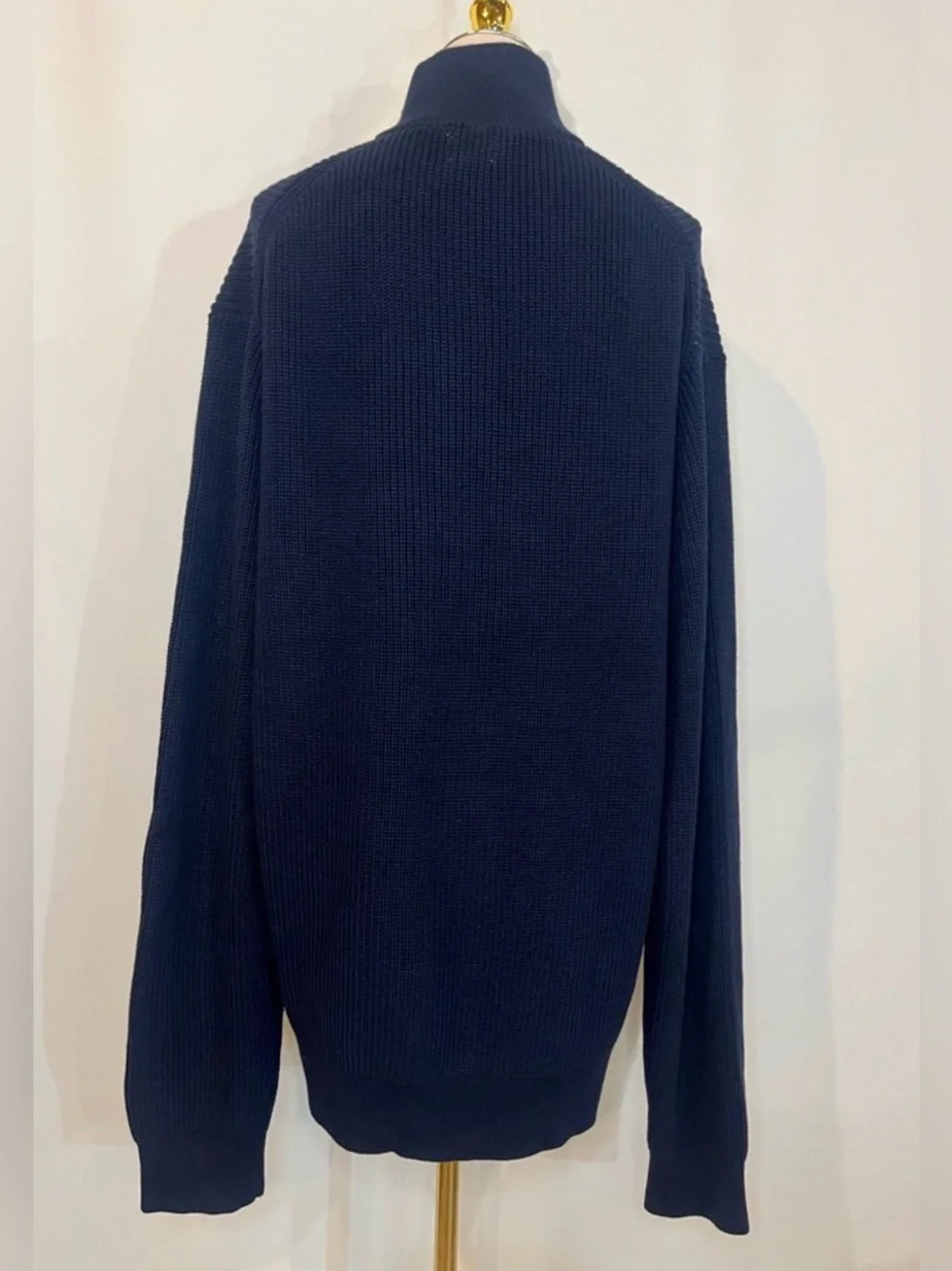 J.Crew Heritage cotton ribbed quarter-zip sweater in navy
